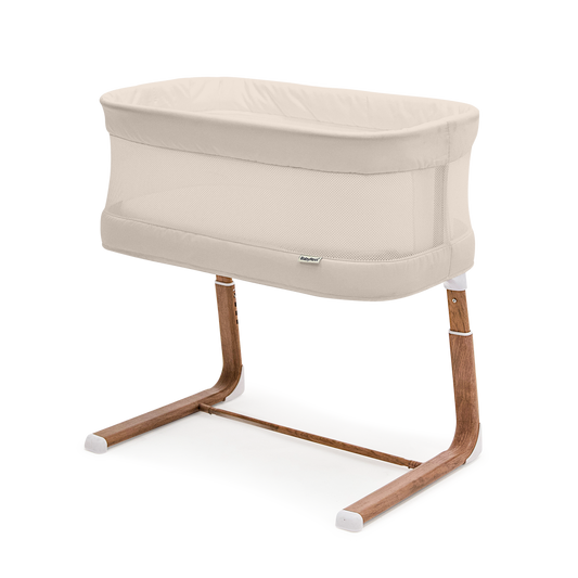 BabyRest Swan Smart Electric Bassinet - Beige/Walnut
