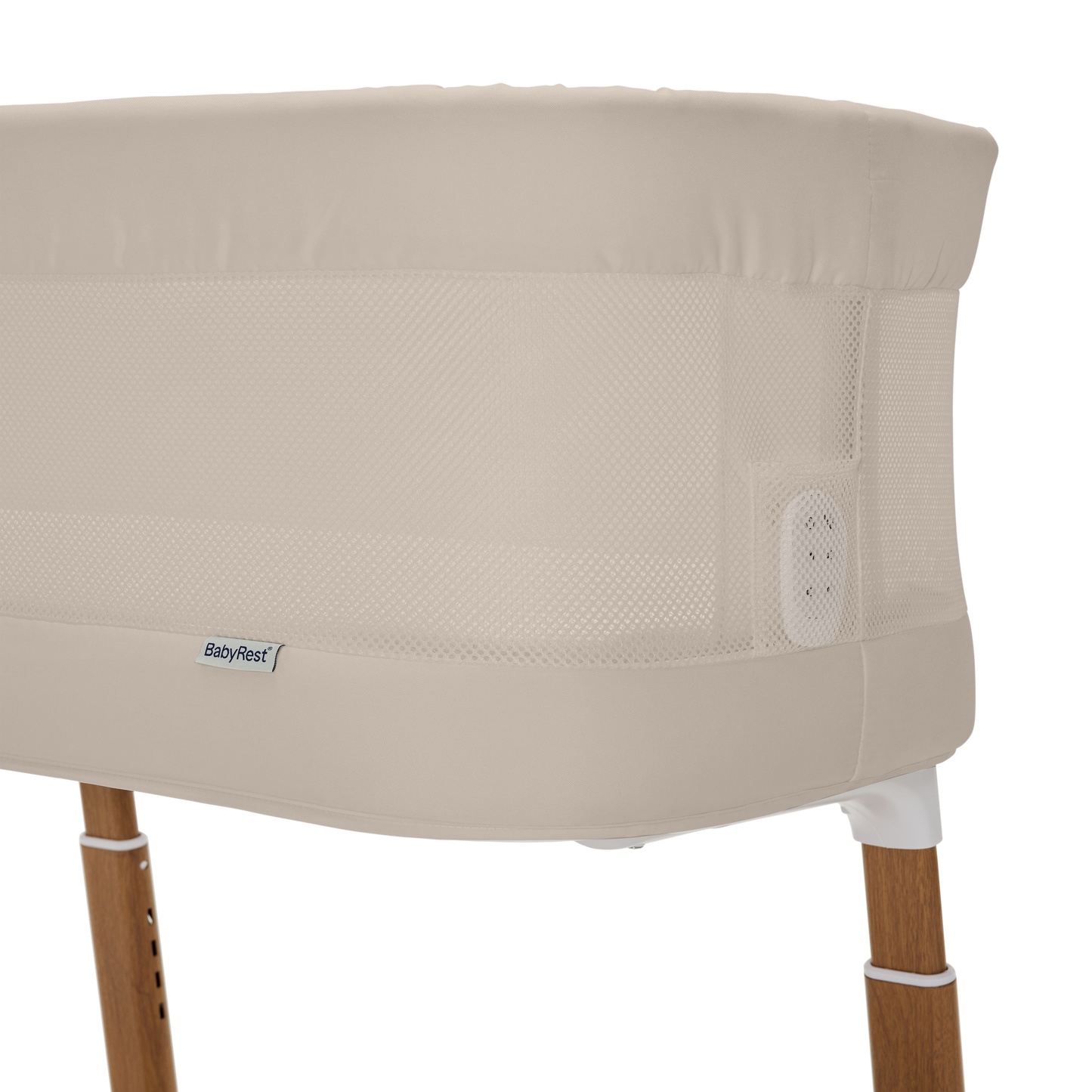 BabyRest Swan Smart Electric Bassinet - Beige/Walnut