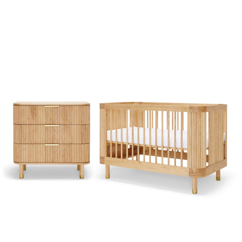 BabyRest Alfie Bassinet + BabyRest Juno Cot & Chest + BabyRest DuoCore Mattress + Celeste Nursery Chair Package