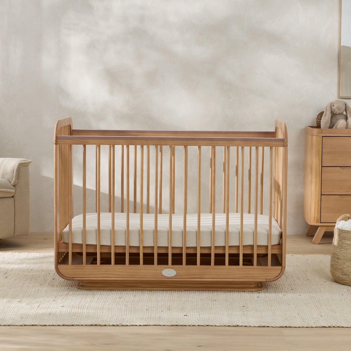 il Tutto Ollie Sustainable Timber Cot in Natural