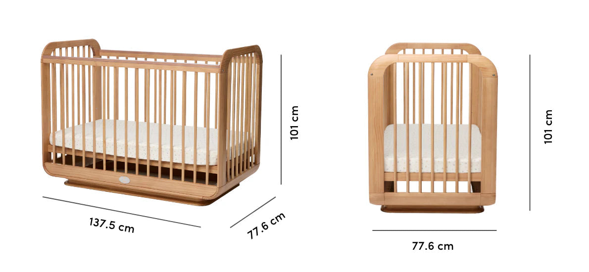 il Tutto Ollie Sustainable Timber Cot in Natural