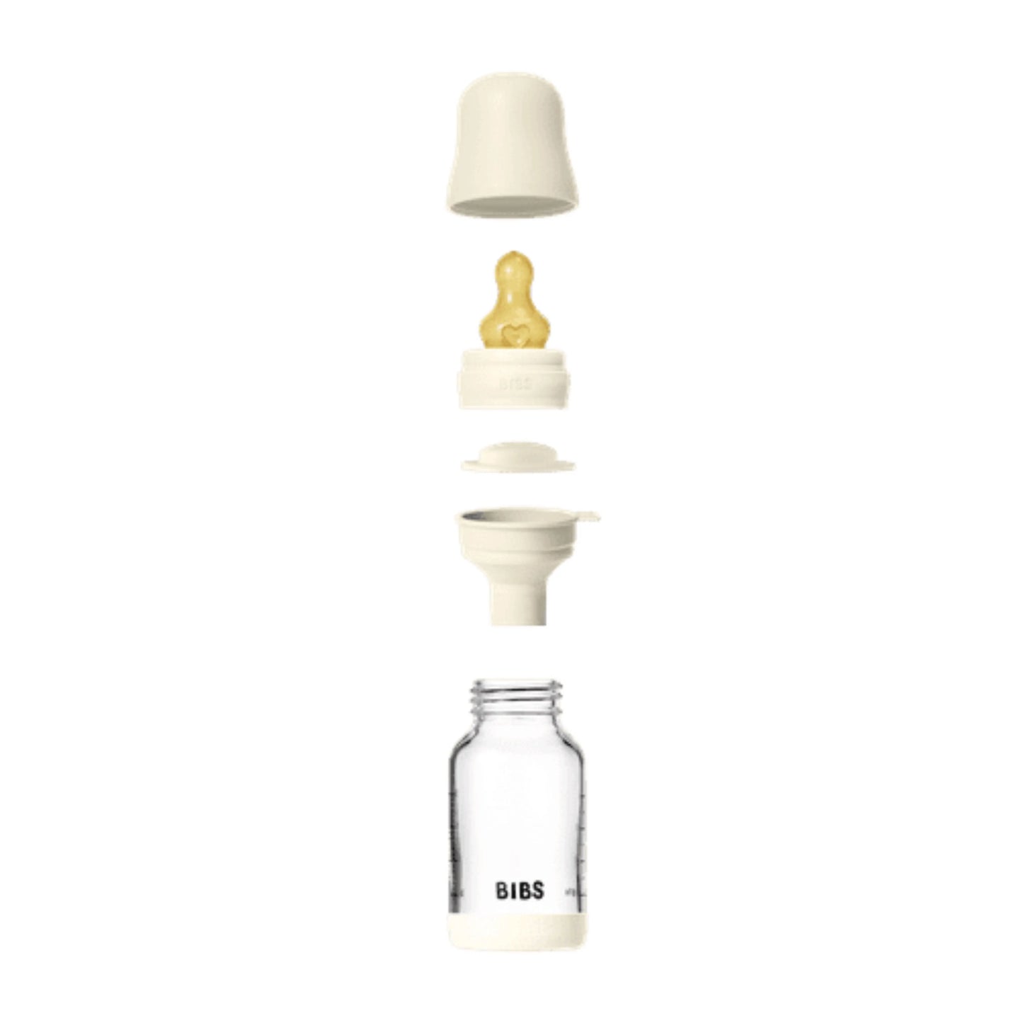 BIBS Glass Baby Bottle Complete Set 120 - Ivory