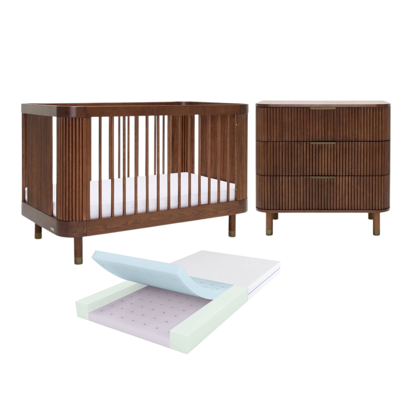 BabyRest Juno Cot + Juno Dresser + DuoCore Mattress Nursery Package