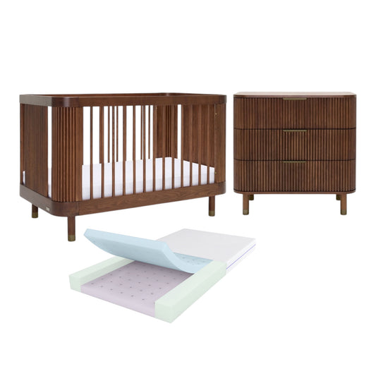 BabyRest Juno Cot + Juno Dresser + DuoCore Mattress Nursery Package