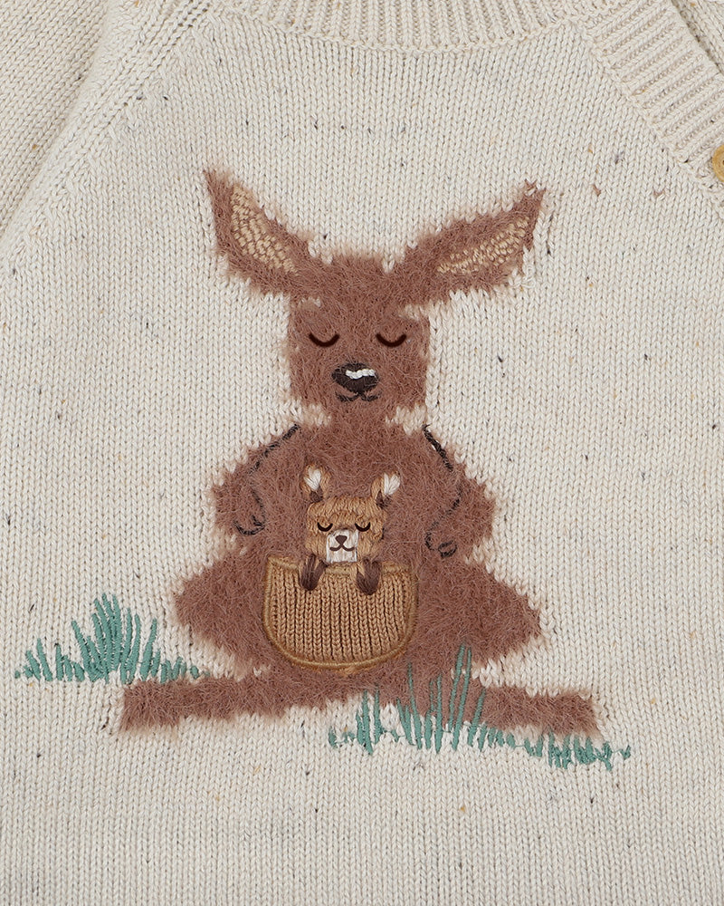 Bébé by Minihaha CHARLIE KANGAROO ORGANIC KNITTED CARDIGAN
