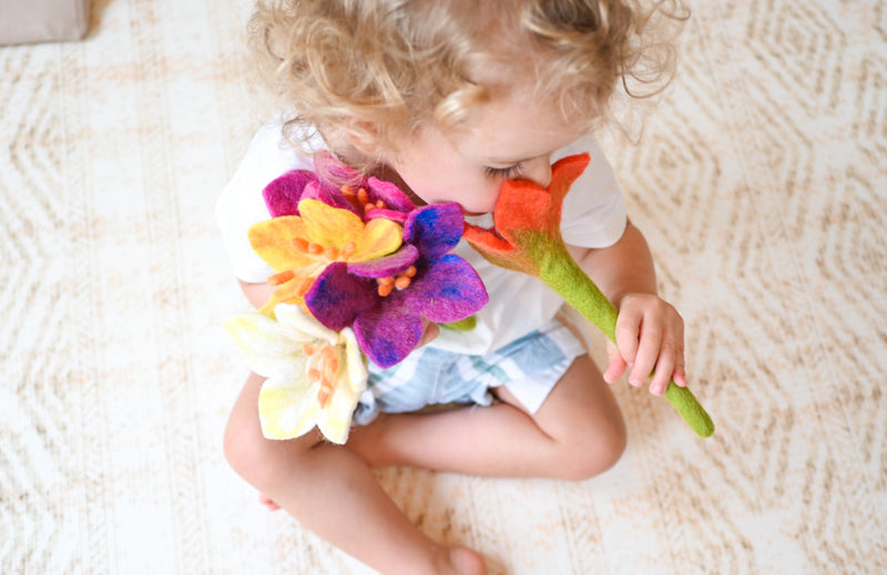 Tara Treasures Felt Flowers Set of 5