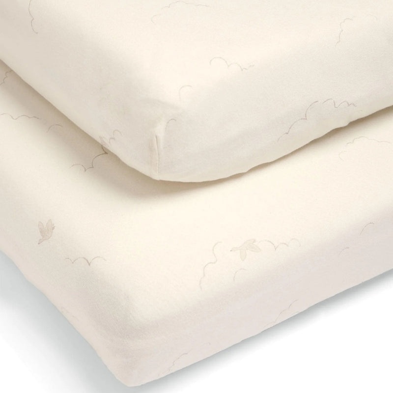 Mamas & Papas Cotbed Fitted Sheets 2pk Duckling Cream