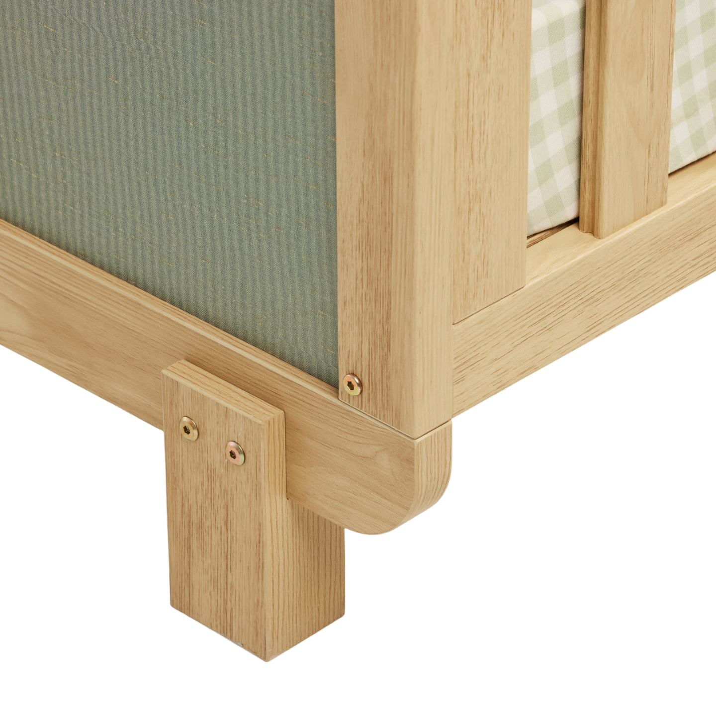 iL TuTTo Kuba Cot in Sage Weave & Golden Oak
