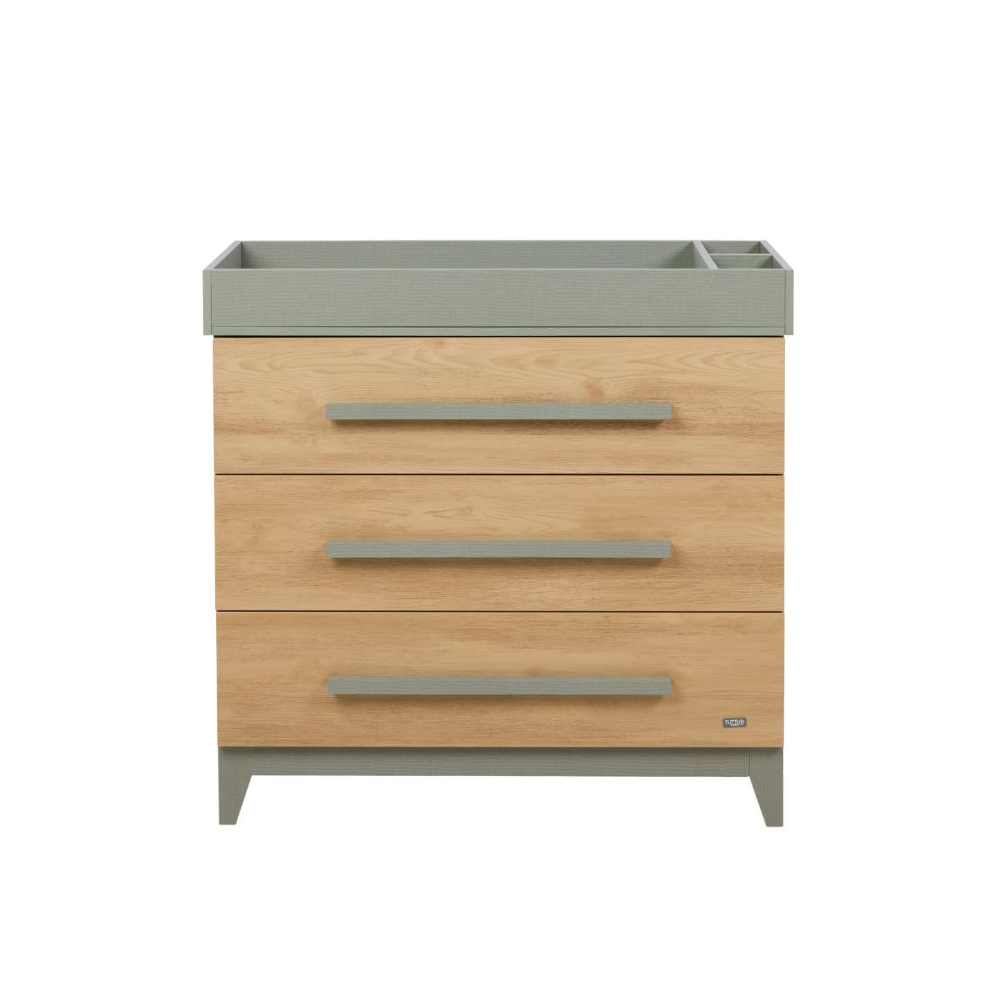 iL TuTTo Hallee Chest Changer in Sage Weave & Golden Oak