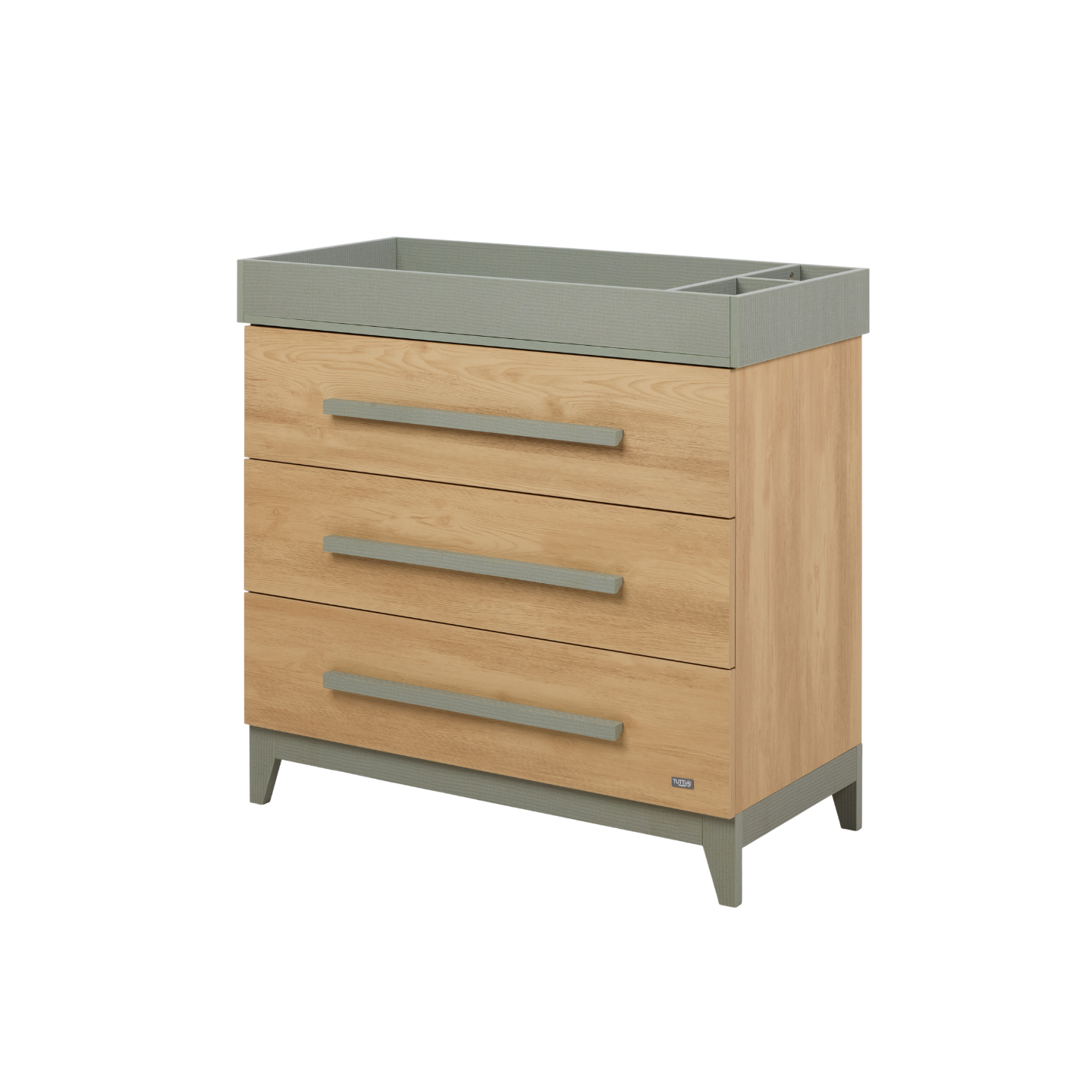 iL TuTTo Hallee Chest Changer in Sage Weave & Golden Oak