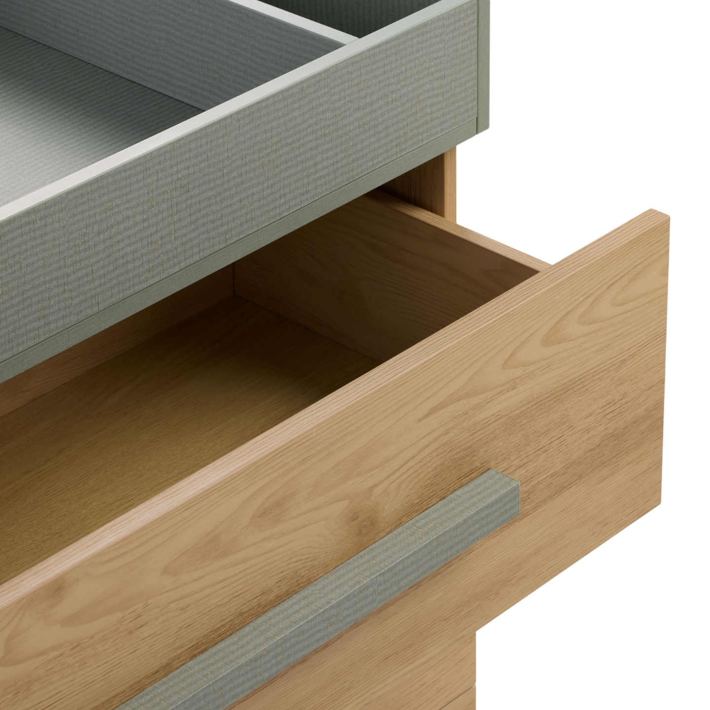 iL TuTTo Hallee Chest Changer in Sage Weave & Golden Oak