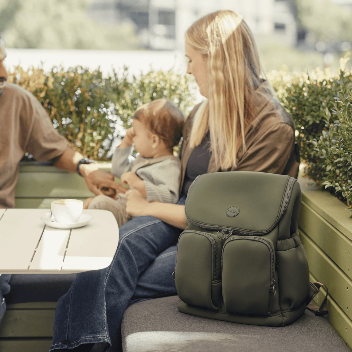OiOi Signature Nappy Backpack - Sage Neoprene