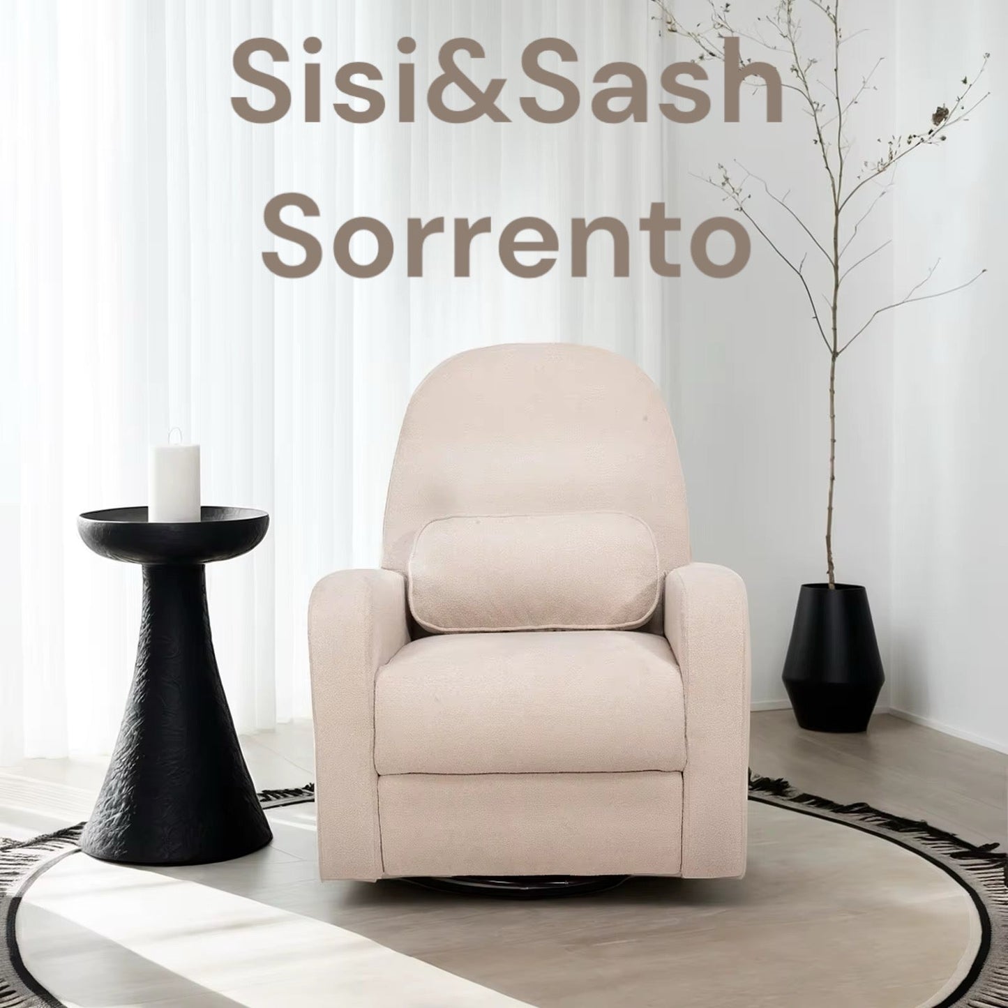 Sisi & Sash Sorrento Electric Boucle Recliner Chair - Sandstone Boucle
