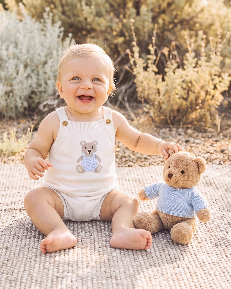 BeBe By Minihaha BRADY ORGANIC KNITTED 
BEAR BODYSUIT
