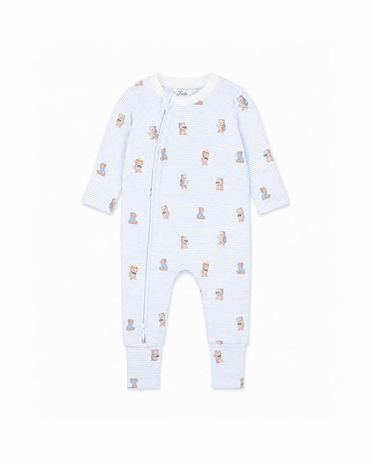 Bebe By Minihaha BRADY STRIPE ORGANIC LS ZIPSUIT
