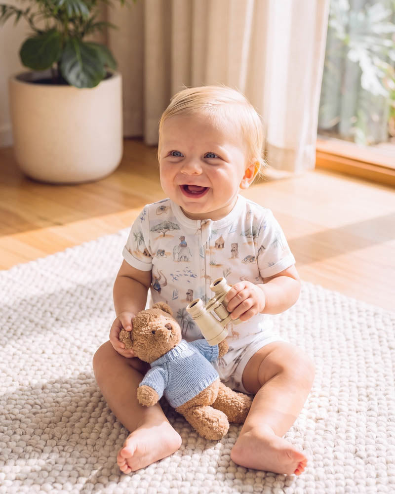Bebe By Minihaha BRADY ORGANIC SS ZIP ROMPER