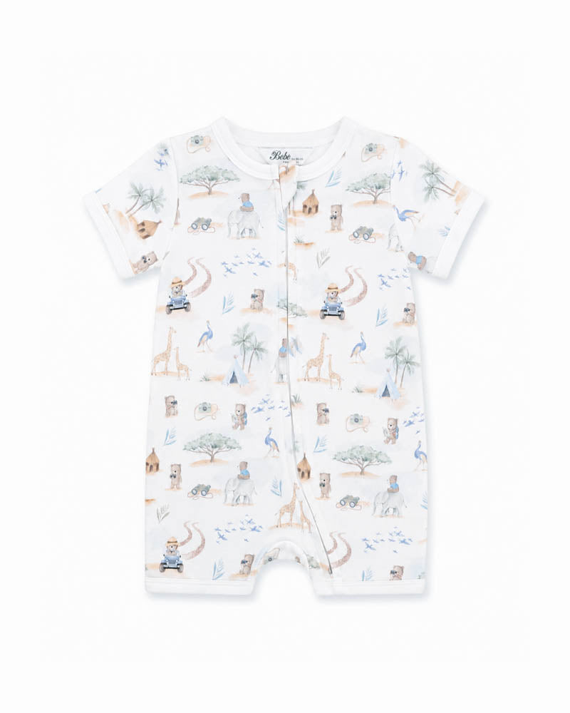 Bebe By Minihaha BRADY ORGANIC SS ZIP ROMPER
