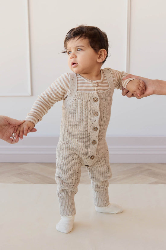 Jamie Kay - London Knitted Playsuit - Oatmeal Little Fawn Elk Fleck