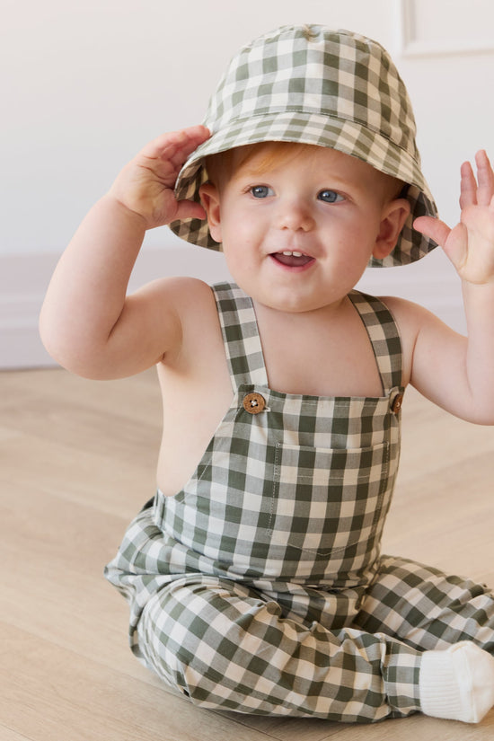 Jamie Kay - Organic Cotton Kingston Overall - Gingham Grape Leaf