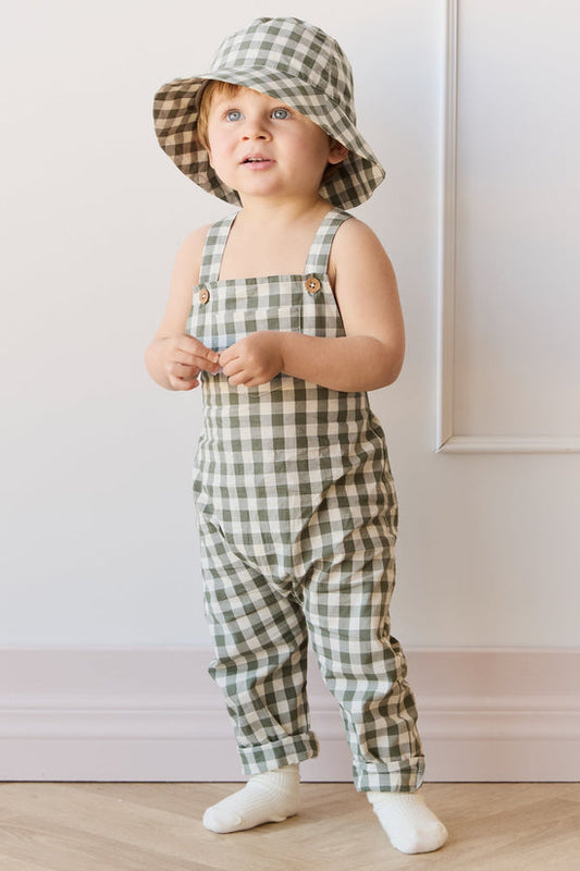 Jamie Kay - Organic Cotton Kingston Overall - Gingham Grape Leaf