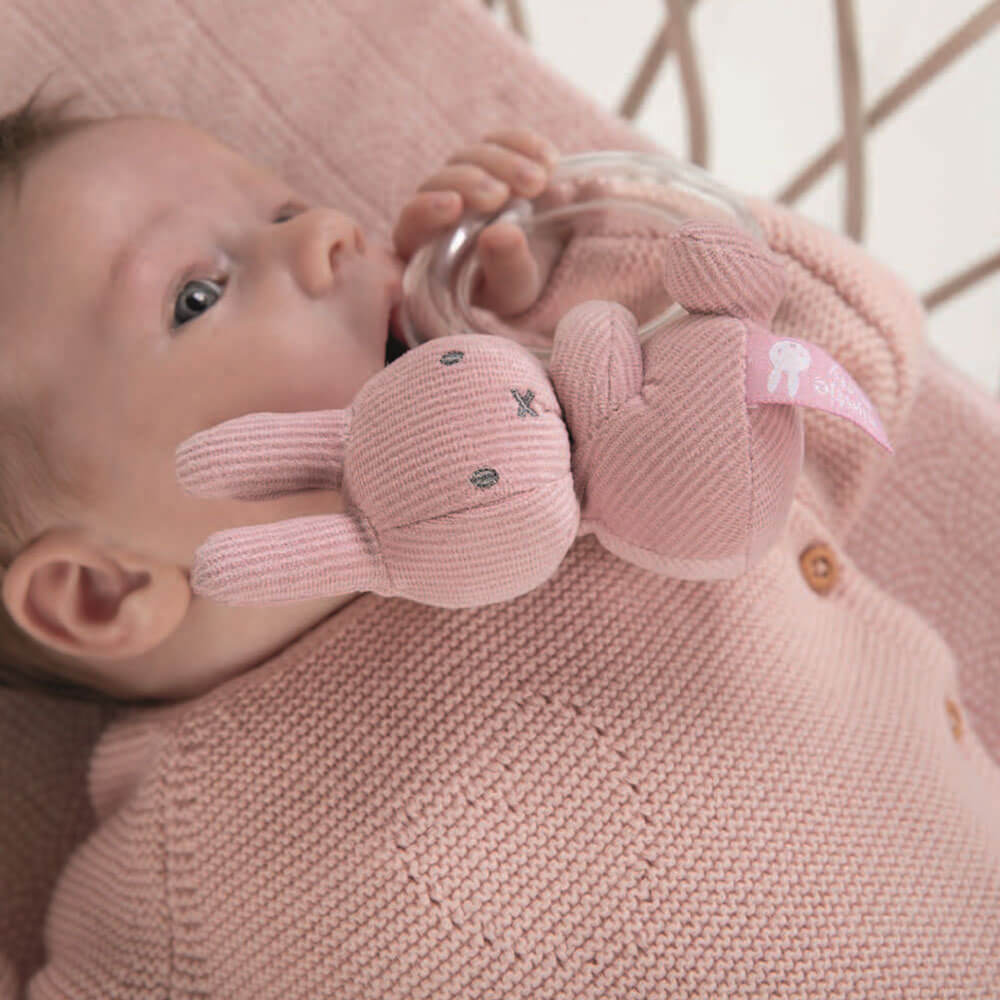 Miffy Ribbed Baby Ring Rattle - Pink