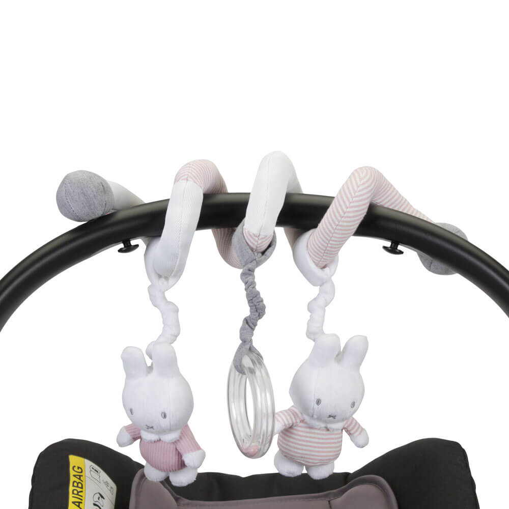 Miffy Ribbed Spiral Pram & Capsule Activity Toy - Pink