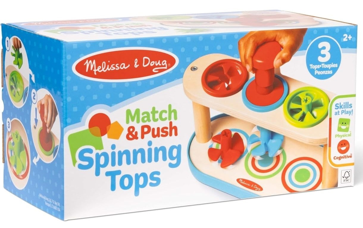 Melissa & Doug - Match & Push Spinning Tops