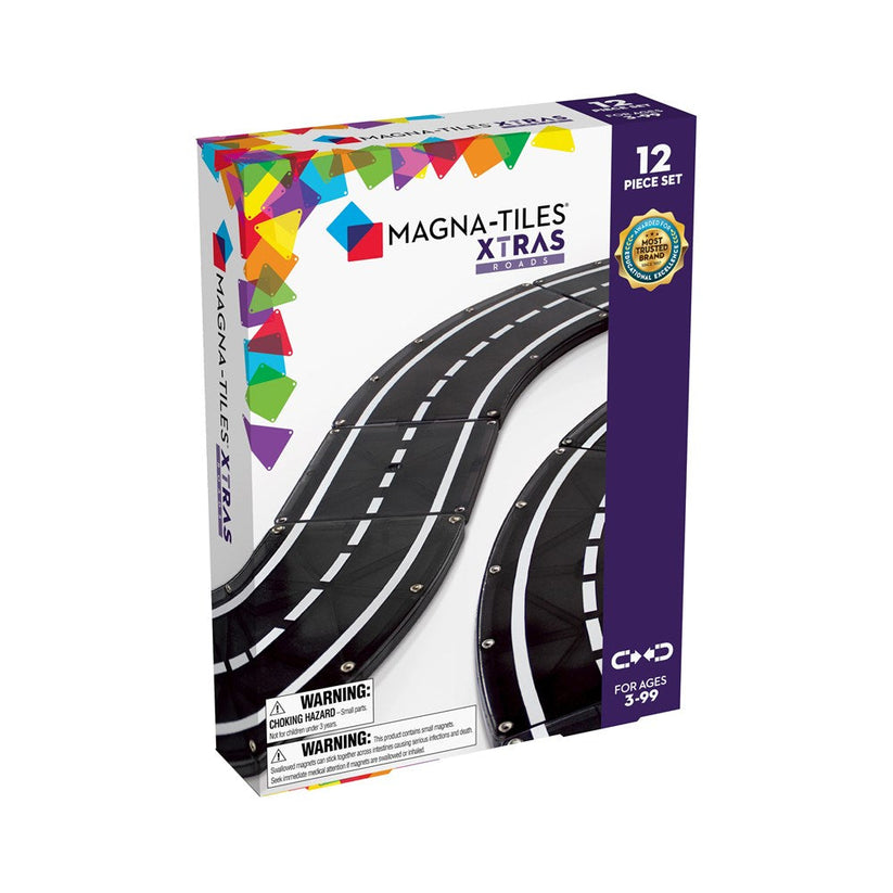 Magna-Tiles Dashers 6-Piece Set + Magna-Tiles Xtra Roads Bundle | Serenity Kids