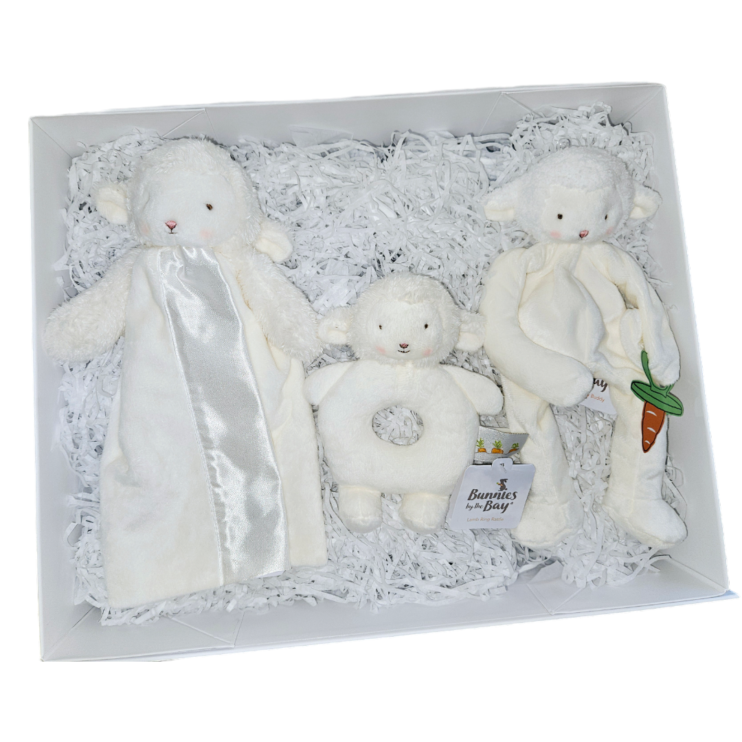 Bunnies By The Bay Baby Lamb Personalised Magnetic Gift Box Hamper Set