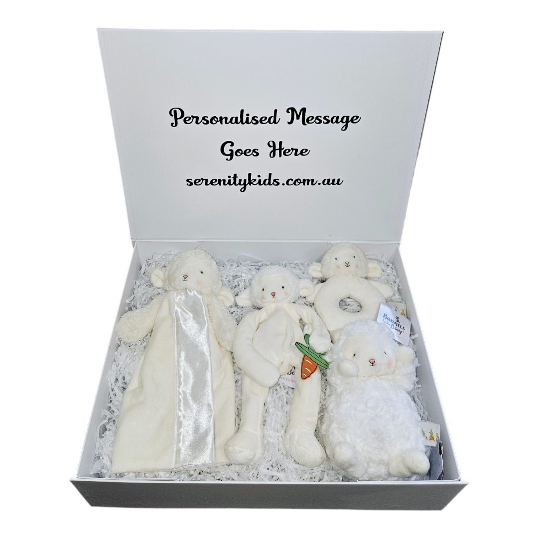 Four Piece Bunnies By The Bay Personalised Gift Hamper - Lamb