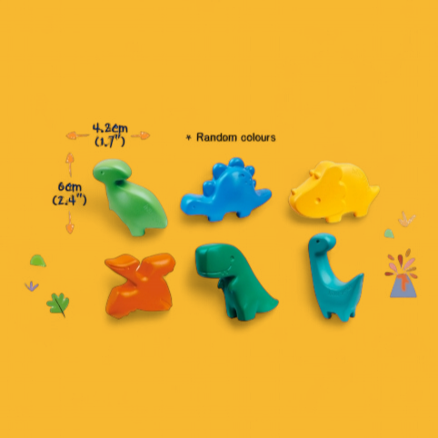 Toddler Dinosaur Finger Crayons - 6 Pack