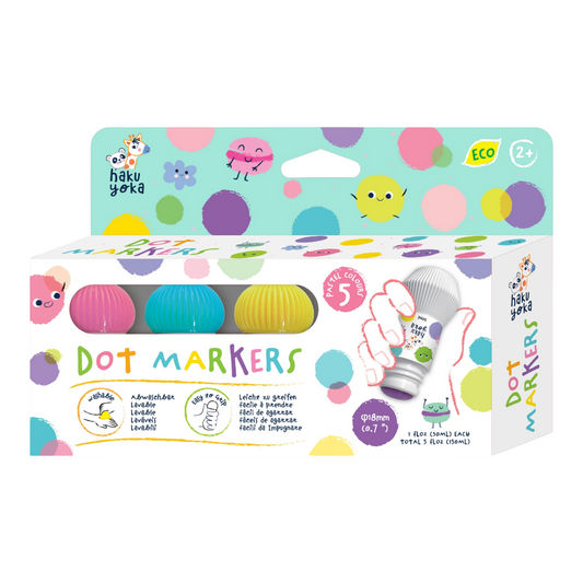 Pastel Dot Markers - 5 Pack