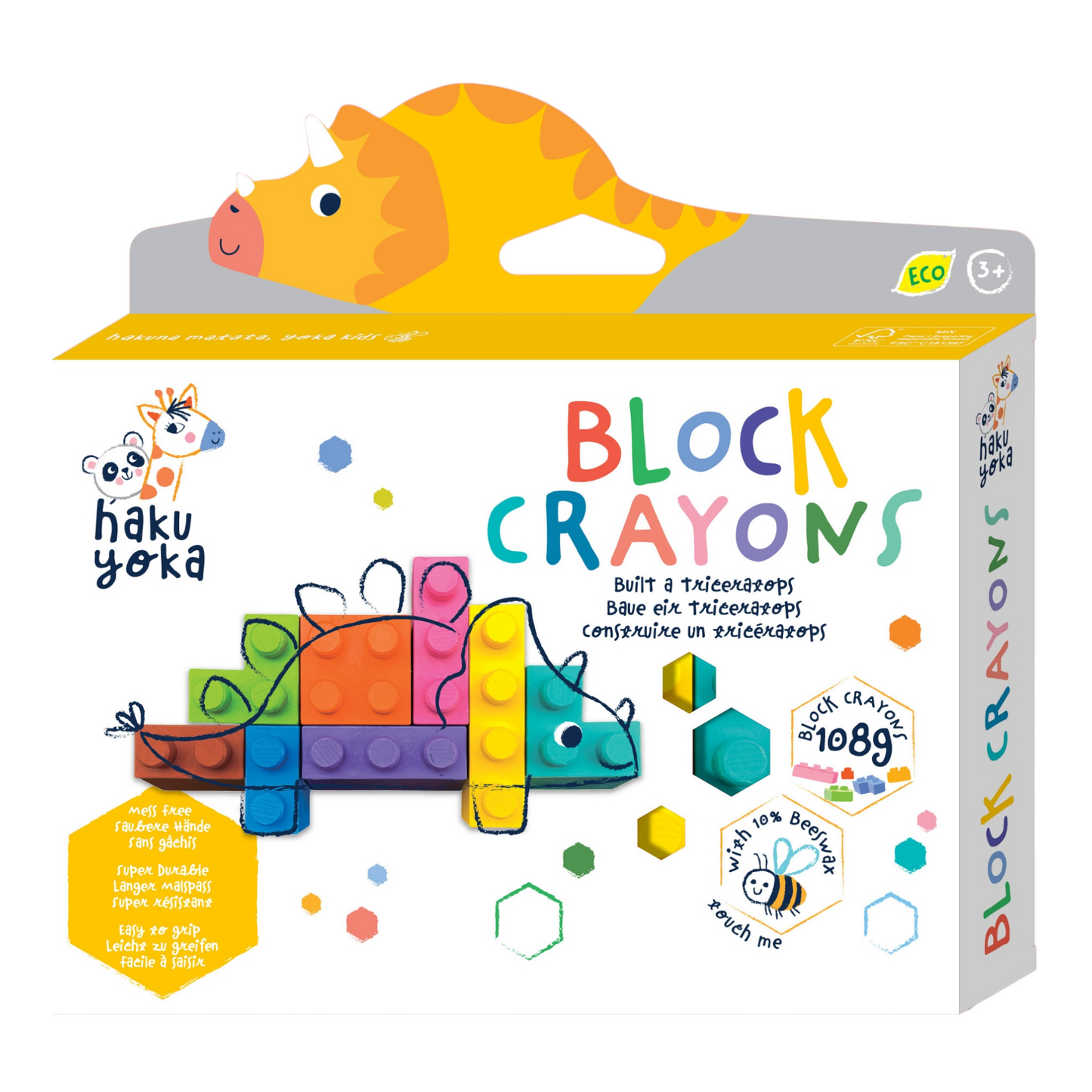 Dinosaur Block Crayons - Triceratops