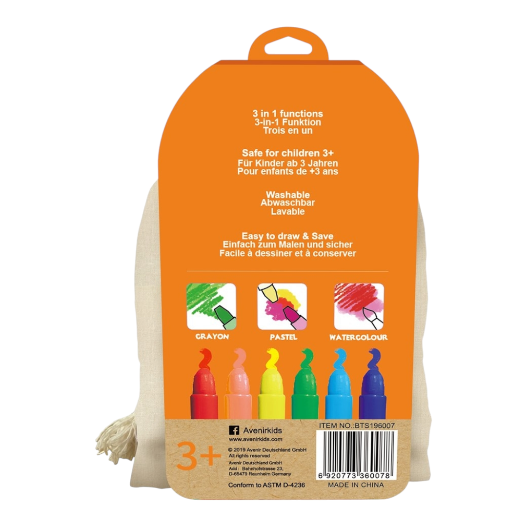 Silky Crayons In Canvas Bag - Fox