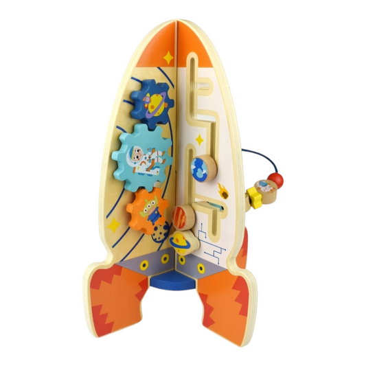 Wooden Activity Rocket Toy