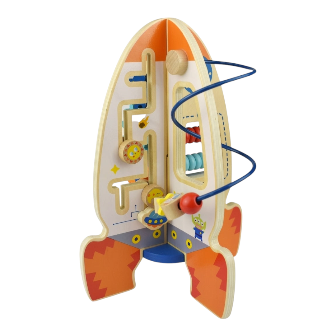 Wooden Activity Rocket Toy