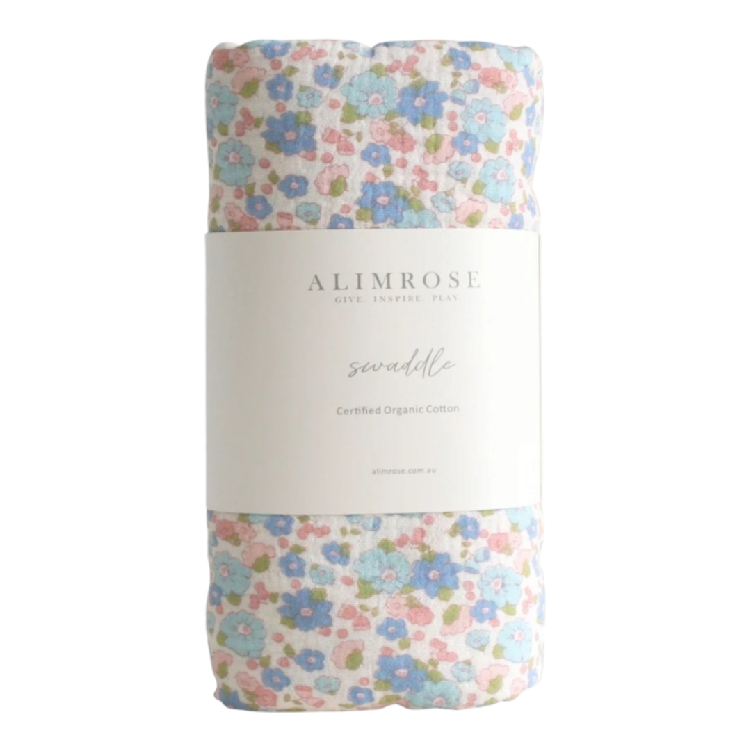 Alimrose - Muslin Swaddle - Liberty Blue