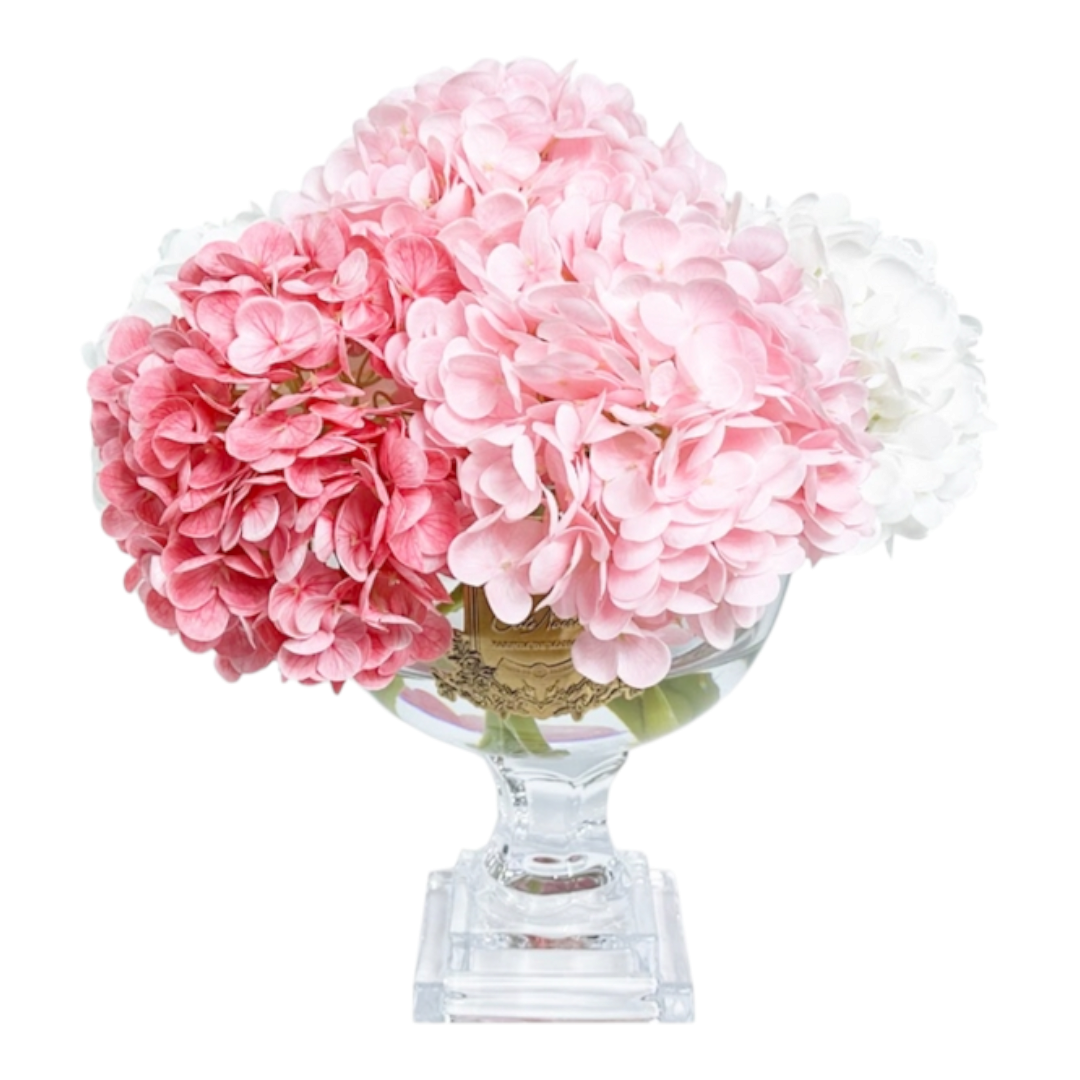 It's A Girl - Medium Mixed Pink Provence Hydrangea Bouquet - Gold Badge