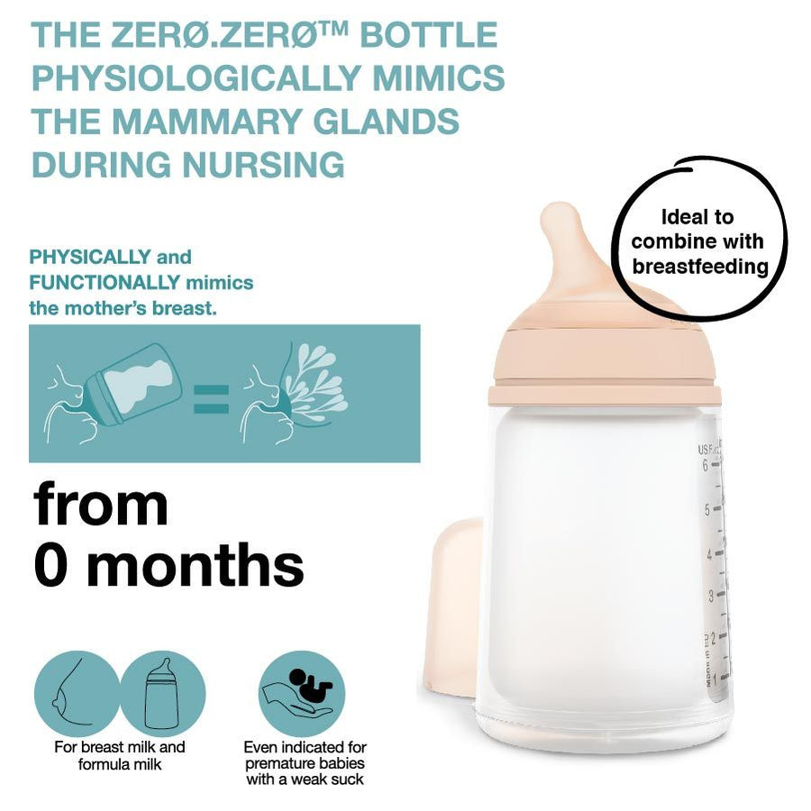 Suavinex Zero Zero Anti Colic Bottle 180ml - Adaptable Flow 0M+