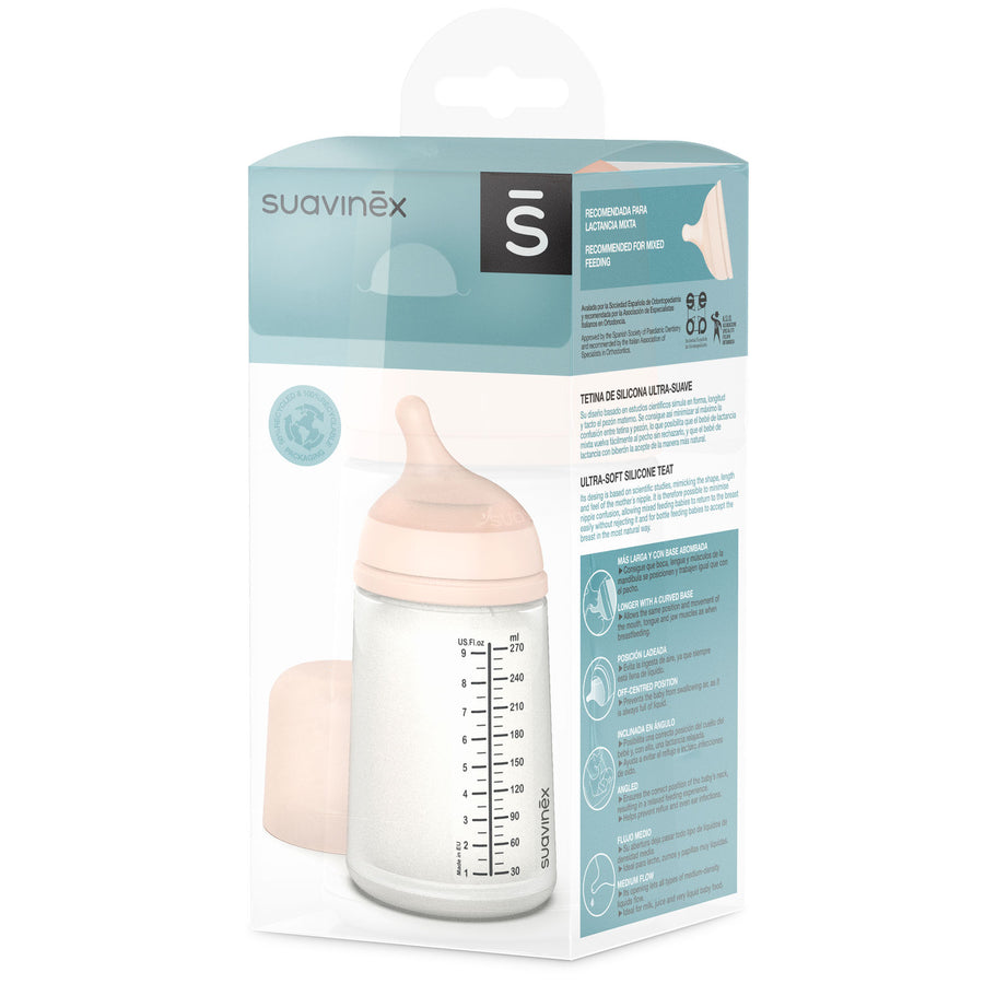 Suavinex Zero Zero Anti Colic Bottle 270ml - Medium Flow 3M+