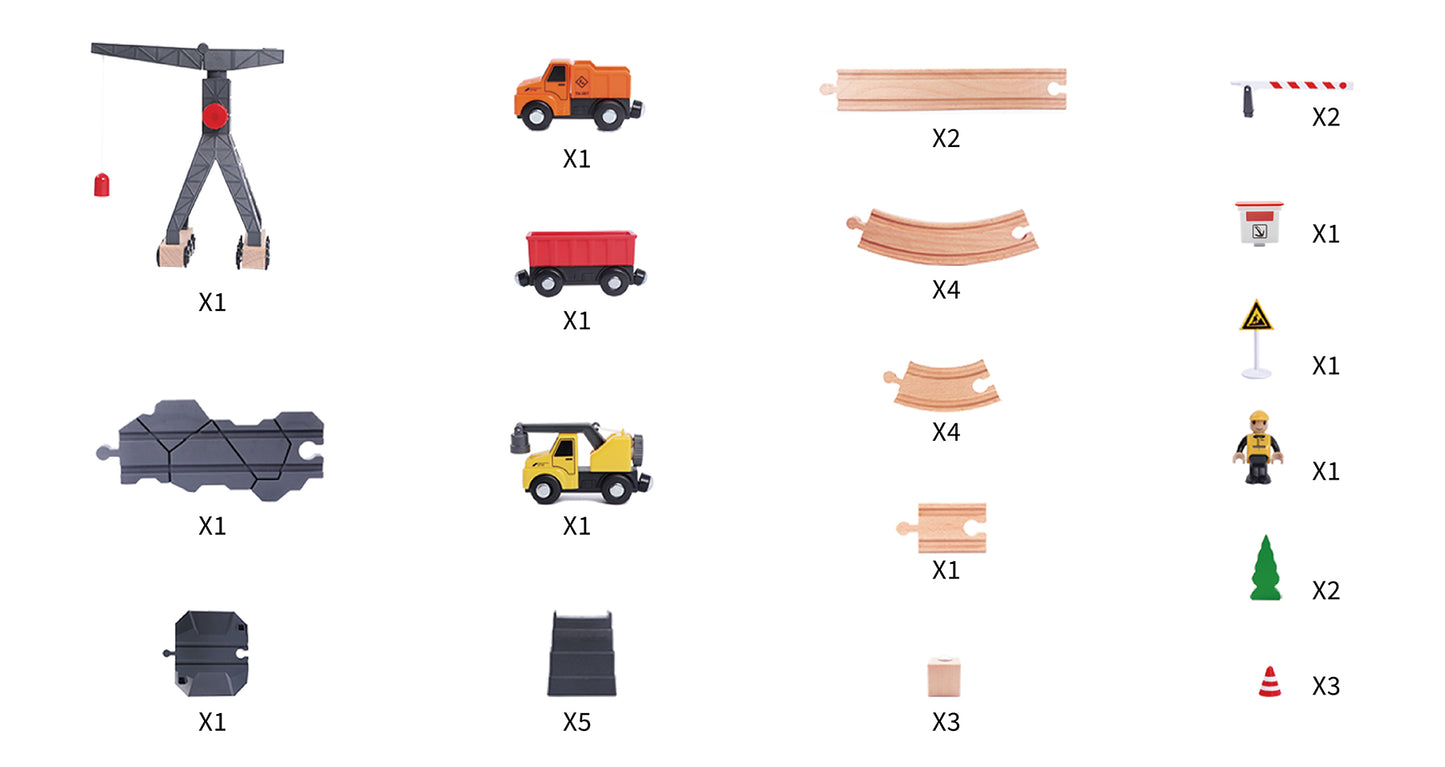 CONSTRUCTION YARD TRAIN SET 35PCS