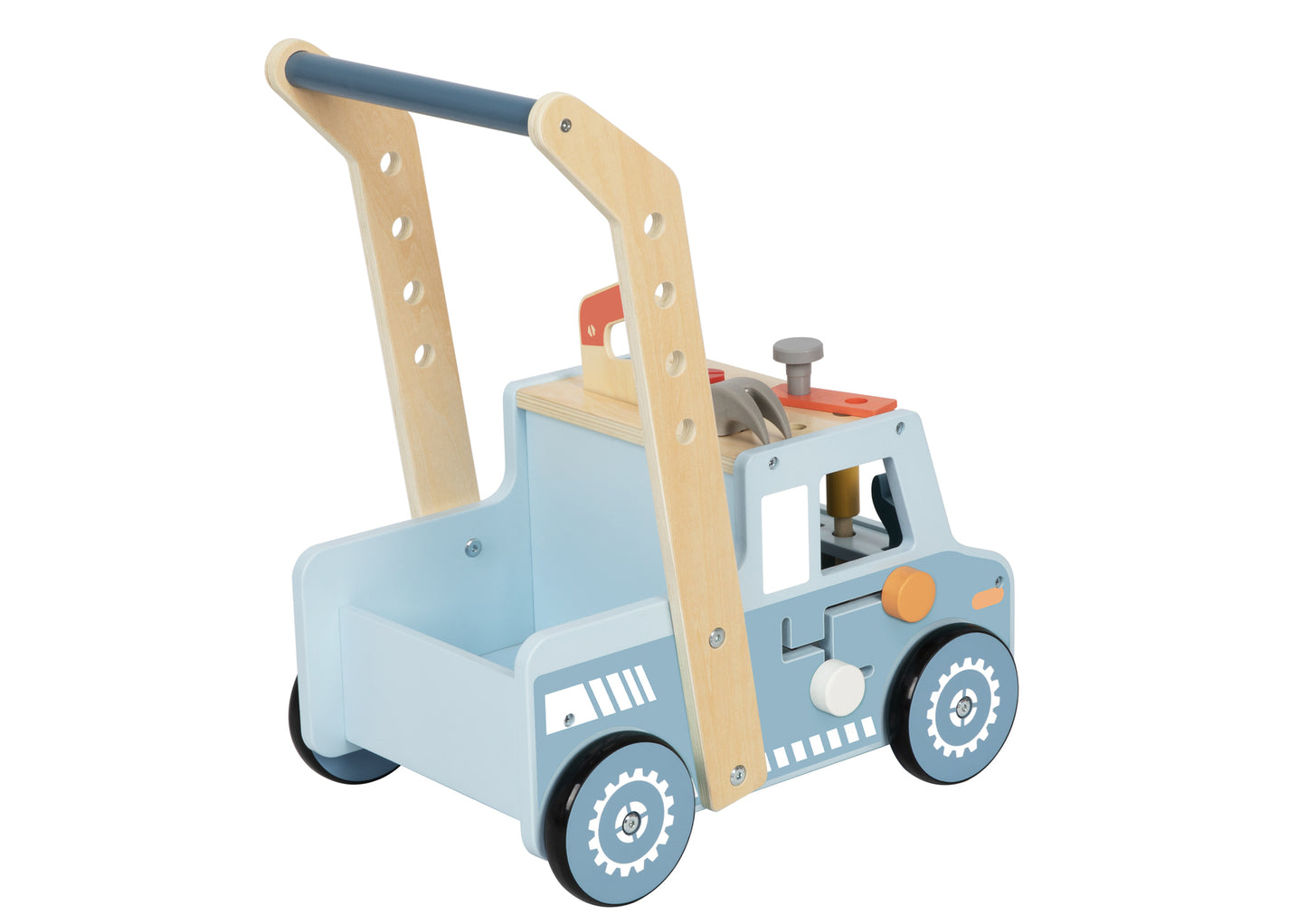 KIDS WOODEN TOOL BENCH TRUCK PUSH WALKER