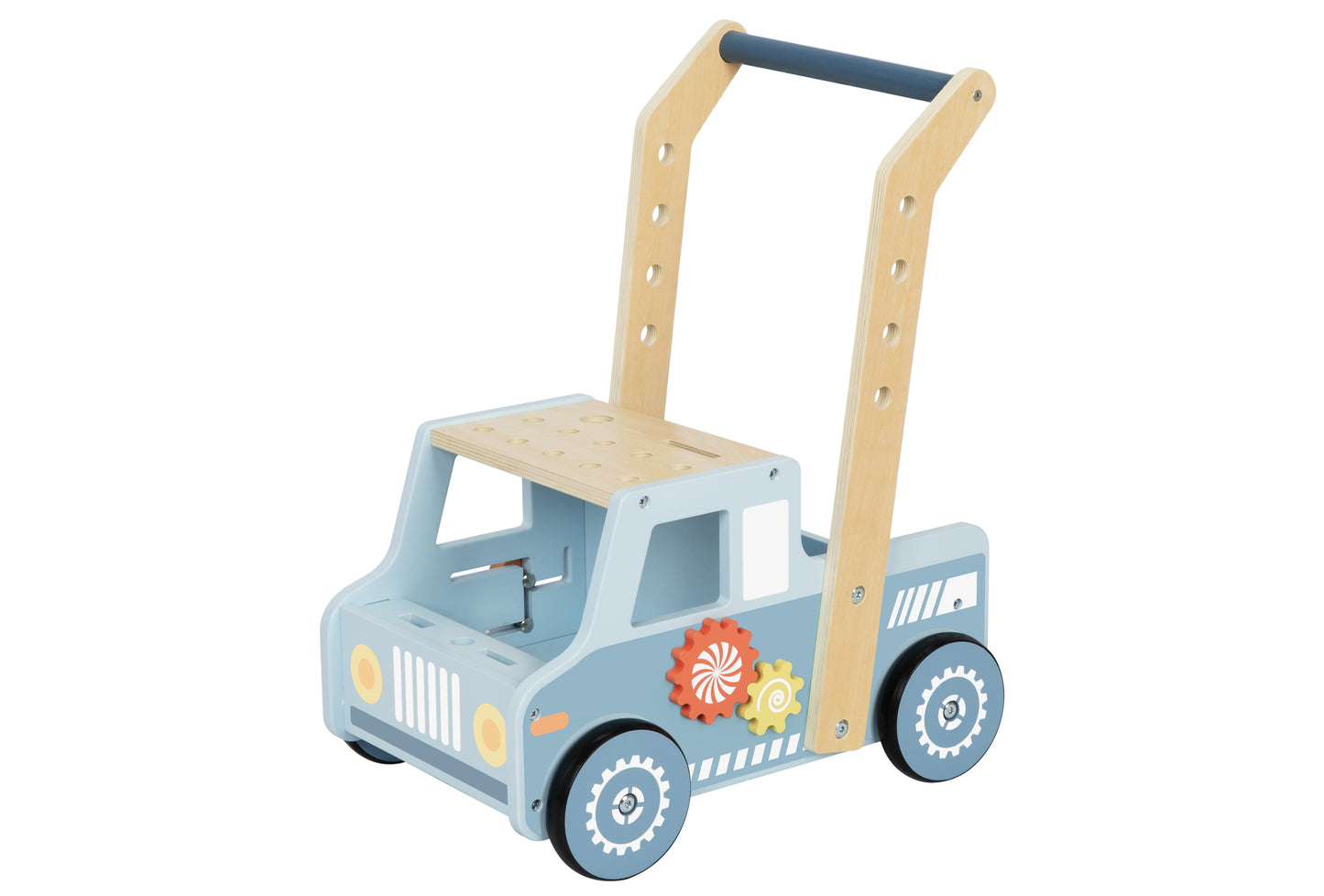 KIDS WOODEN TOOL BENCH TRUCK PUSH WALKER