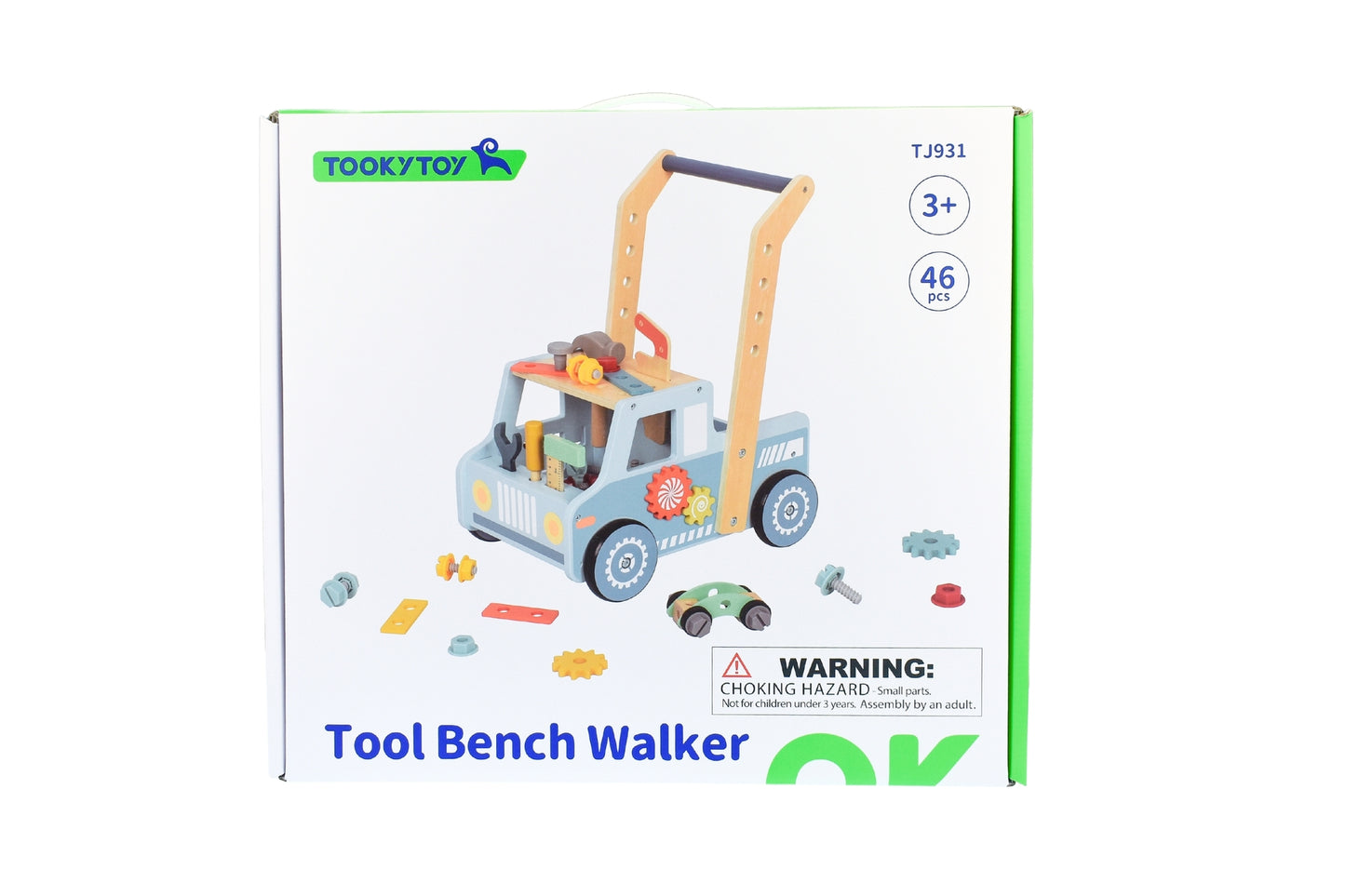 KIDS WOODEN TOOL BENCH TRUCK PUSH WALKER