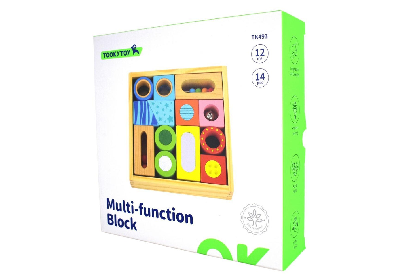 Multifunction Sensory Wooden Baby Blocks With Texture & Sound