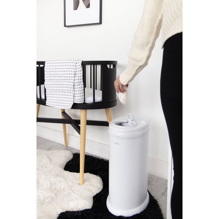 Ubbi Nappy Pail Bin - Matte White