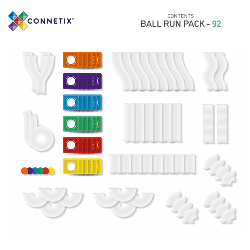 Connetix Rainbow Bundle - Mega Pack + Ball Run + Blue & Green Base Plate Pack