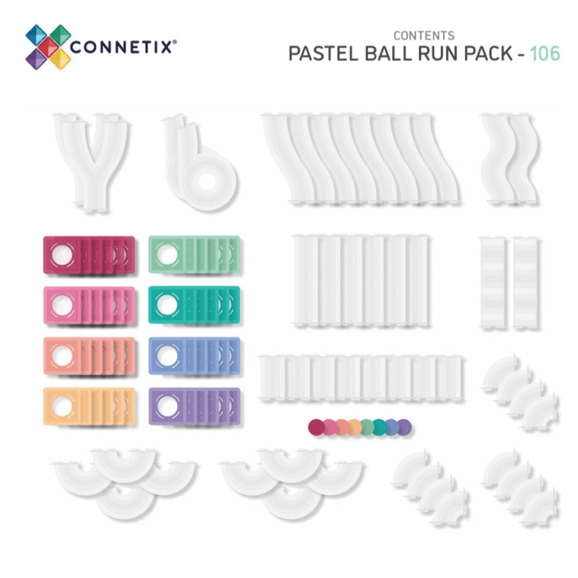 Connetix Pastel Bundle 1 - Mega Pack + Ballrun Pack + Pink & Berry Baseplates Pack