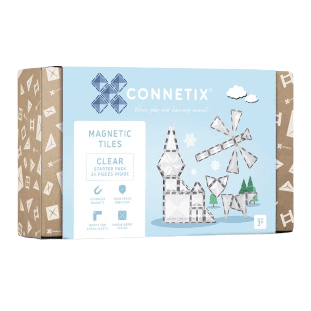 Connetix Tiles 34 Piece Clear Starter Pack