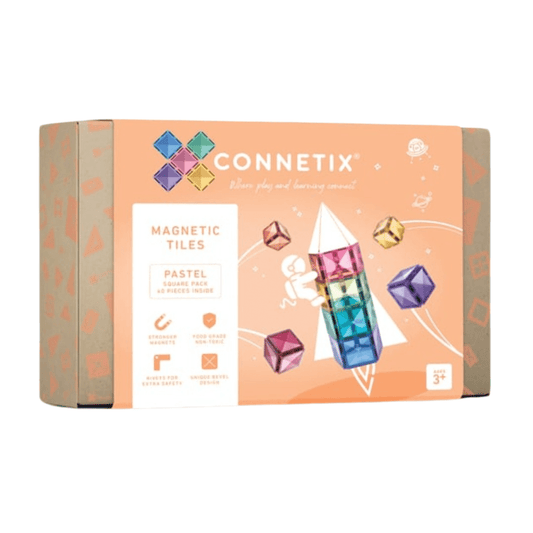Connetix Tiles 40 Piece Square Pack Pastel Au
